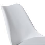 Chaise design pivotante 'Tulipe Kolor' blanche pied central - Lot de 2