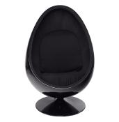 Fauteuil ‘Oeuf’ pivotant noir