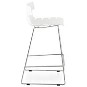 Tabouret de snack mi-hauteur empilable 'Skrift Mini' blanc pieds en métal chromé et dossier bas