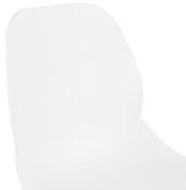 Tabouret de snack mi-hauteur scandinave 'Greatwood Mini' blanc 4 pieds bois repose pied dossier haut