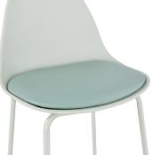 Tabouret de snack mi-hauteur moderne 'Tekno Mini' vert clair avec 4 pieds en métal vert et dossier haut