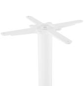 Table de bar haute design ronde 'Upside' mange debout en bois blanc avec pied central en métal blanc