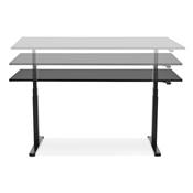 Bureau design assis-debout électrique 'SEMPLICE' noir en bois pieds en métal noir - 160 x 80 cm