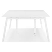 Double bureau bench / table réunion 'INCONTRO DUE' blanc en bois pieds métal blanc - 280 x 140 cm