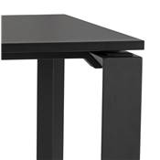 Bureau d'angle design 'MEET L' plateau en bois noir avec pieds en métal noir - 160 cm
