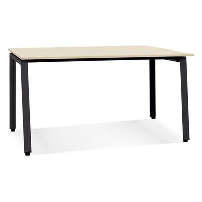 Bureau de direction design 'INCONTRO MINI' en bois naturel pieds en métal noir - 160 x 80 cm
