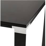 Grand bureau de direction droit 'AFER XL' en bois noir 4 pieds métal noir et chromé – 200 x 100 cm