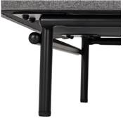 Canapé acoustique 2 places design dossier haut 'INTIME' en tissu gris foncé 4 pieds en métal noir