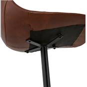 Chaise design 'Laeder' marron avec pied croisé en métal noir