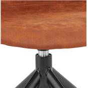 Chaise design à accoudoirs 'TICKY' en microfibre marron avec 4 pied en métal noir