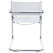 Chaise design à accoudoirs pour bureau ou salle de réunion 'STANDARD' blanche pieds en métal chromé