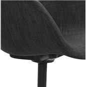 Chaise de bureau à accoudoirs design à roulettes dossier bas 'MINISTRY' tissu gris pieds métal noir