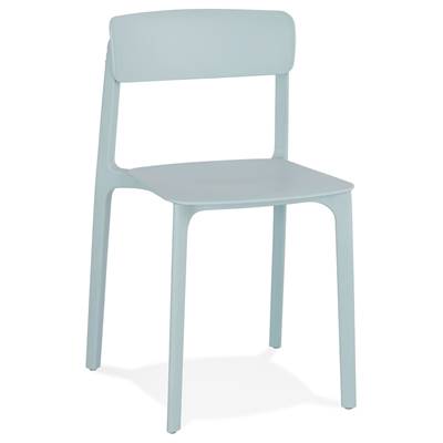 Chaise intérieur / extérieur empilable 'COCKTAIL' avec assise et pieds en résine bleu pastel