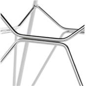 Chaise style industriel design à accoudoirs 'LOTUS' bleue avec 4 pieds en métal chromé