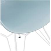 Chaise style industriel design à accoudoirs 'LOTUS' bleue avec 4 pieds en métal blanc