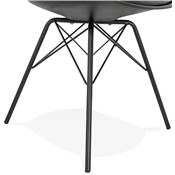 Chaise design style industriel 'GORD' noire avec 4 pieds en métal noir