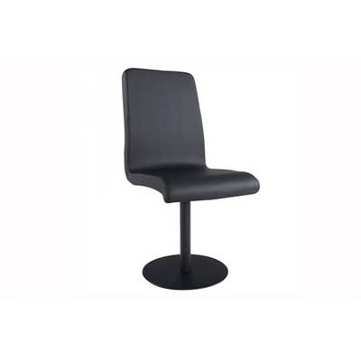 Chaise design pivotante 'Soho' noire avec pied central en métal noir