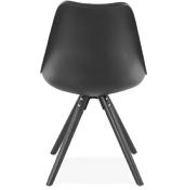 Chaise scandinave design 'Sueden Black Edition' noire avec 4 pieds en bois noir