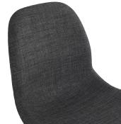 Chaise design 'Norsk Black' en tissu gris avec 4 pieds en métal noir