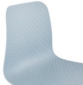 Chaise design empilable 'Style Black' bleue pieds tréteaux en métal noir