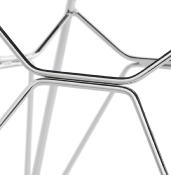 Chaise design 'Norsk Silver' en tissu gris clair 4 pieds en métal chromé