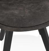 Chaise design 'Black Milano' en microfibre grise avec 4 pieds en bois noir