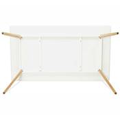 Table à diner / bureau droit scandinave 'Bolnäss' plateau bois blanc 4 pieds bois – 160 x 90 cm