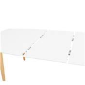 Table à diner / de réunion extensible scandinave 'Svenssen' blanche 4 pieds bois – 170(270) x 100 cm