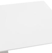Table salle à manger 'Tvillin Small' blanche bois pied central acier brossé - 150 x 70 cm