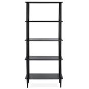 Etagère bibliothèque scandinave 'TOWER' tablettes en bois noir et structure et pieds en bois noir