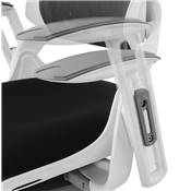 Fauteuil de bureau design à roulettes dossier haut 'GEEK' tissu noir structure blanche pieds métal