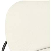Fauteuil design de style moderne 'BIG SMALL' en tissu bouclé blanc avec 4 pieds en métal noir