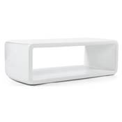 Table basse design rectangulaire 'Klassyc' blanche en fibre de verre - 120 x 60 cm