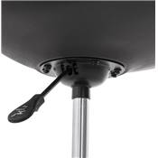 Chaise de bureau à roulettes design 'Tulip' noire pied en métal chromé
