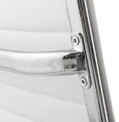 Fauteuil de Bureau design à roulettes et dossier haut 'GREATERS' blanc avec pieds en métal chromé