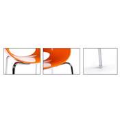 Chaise design 'Mosquito' orange avec 4 pieds en métal chromé