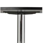 Petite table à diner / salle de réunion ronde 'Druna Mini' bois noir pied central chromé - Ø 90 cm