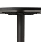 Table / table salle de réunion ronde 'Kaza' plateau en bois noir et pied central en métal noir – Ø 120 cm