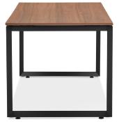 Bureau droit design 'MEET SMALL' plateau bois finition noyer pieds en métal noir - 160 x 80 cm