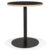 Petite table à manger ronde industriel 'SMALL GASTE' noire bois pied central métal noir - Ø 60 cm