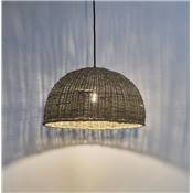 Suspension design ronde 'ARC' style rustique en algue marine naturelle structure en métal noir
