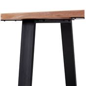 Petite table à diner / bureau rectangulaire de style industriel 'SMALL BARNE' en bois massif pieds en métal noir - 160 x 90 cm