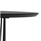 Grande table basse style industriel ovale 'DANA' plateau bois noir pieds en métal noir - 110 x 80 cm