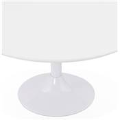 Table basse ronde lounge 'DILA' blanche et pied tulipe central en métal blanc - Ø 90 cm