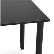 Table / bureau droit design 'VANIA' en bois noir pied central en métal noir – 160 x 80 cm