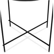 Table d'appoint guéridon pliable 'SMALL ELEMENTO' plateau en verre noir 4 pieds métal noir - Ø 40 cm