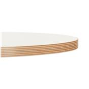 Table de bar Mange-debout design 'RULLA' en bois blanc avec pied central en métal noir - Ø 60 cm