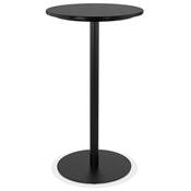Table bar Mange-debout design 'RULLA' en pierre effet marbre noir pied central métal noir - Ø 60 cm