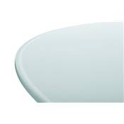 Table / table de réunion 'Pluton' plateau en verre pied central en fibre de verre blanc – Ø 140 cm