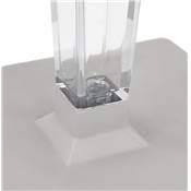 Table design ronde intérieur / extérieur 'RAMO' noir pied central transparent et gris - Ø 80 cm